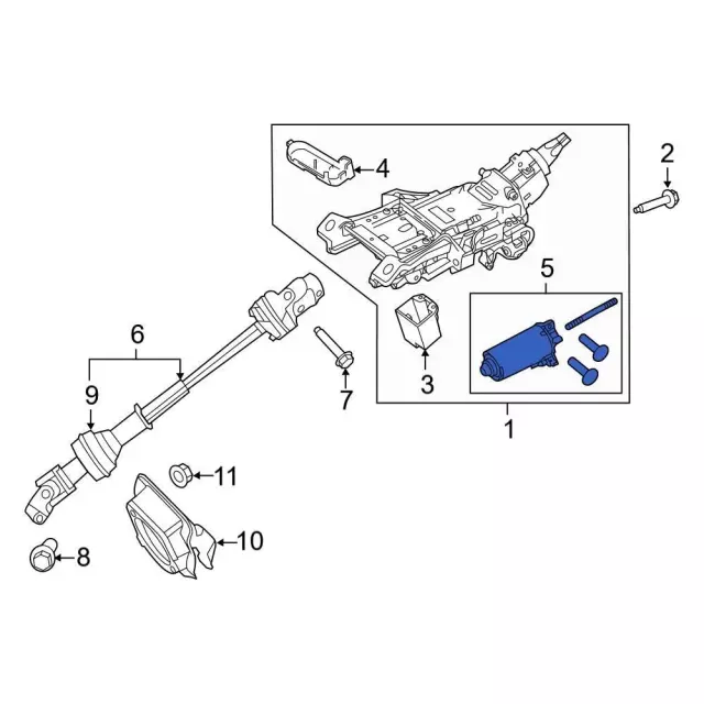9A5Z-3F840-A - Steering Column Tilt Motor | Online Ford Parts Catalog