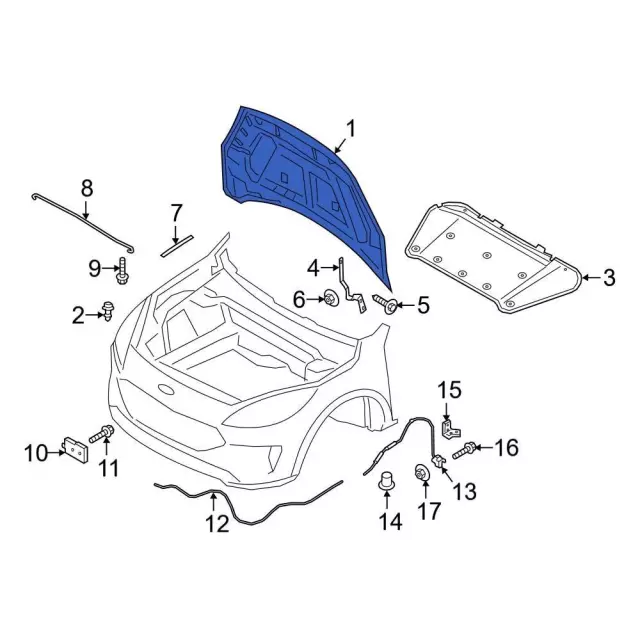 PJ6Z-16612-A - Hood - 2023-2025 Ford Escape | Eastgate Ford