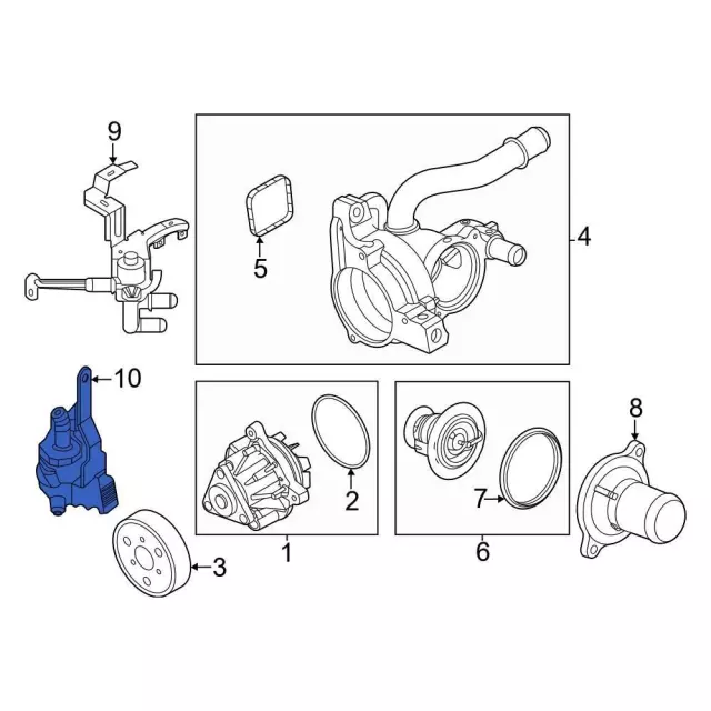 LX6Z-18D473-P - Engine Auxiliary Water Pump 2020-2026 Ford | Ford