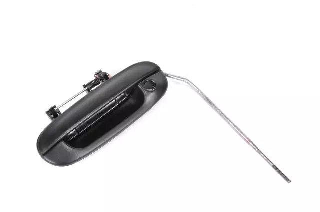 Black Driver Side Front Exterior Door Handle with Rods and Clip