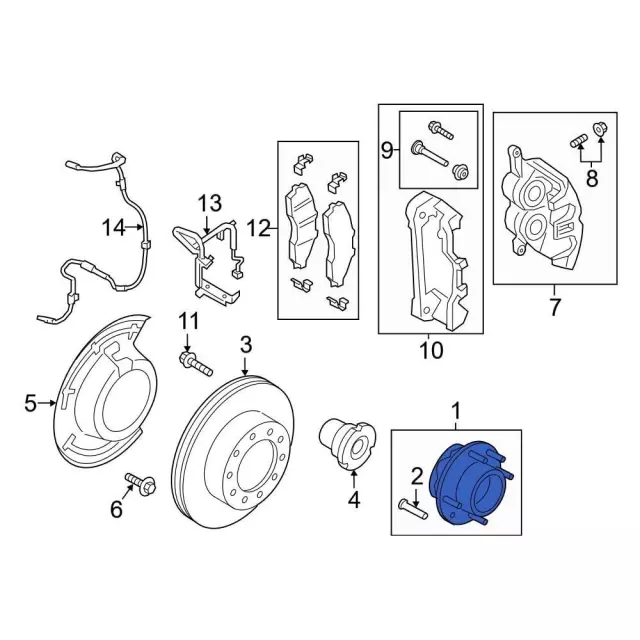 2020-2022 Ford Wheel Bearing And Hub Assembly lc3z1104e | TascaParts.com | Parts# 9L3Z1104A Front wheel bearings 1pc/pack HUUUGE-PARRRT | ナックルハブ