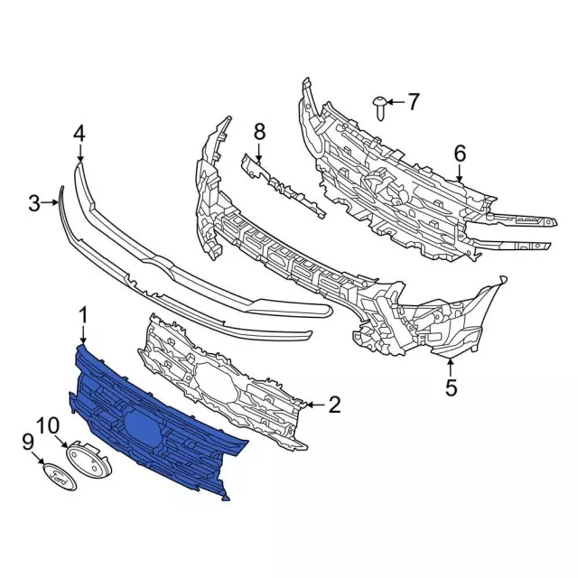 2022-2024 Ford Expedition Outer Grille NL1Z-99022A68-CAPTM | OEM