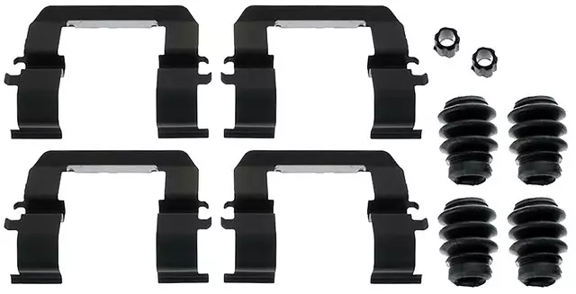 Front Disc Brake Hardware Kit with Retainers, Boots, and Bushings 