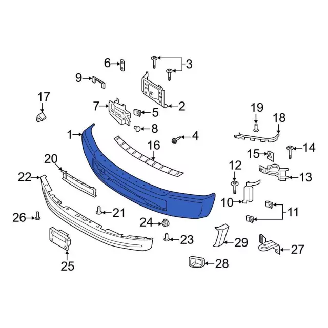 LC3Z-17757-HAPTM - Bumper Face Bar - 2020-2022 Ford F-350 Super