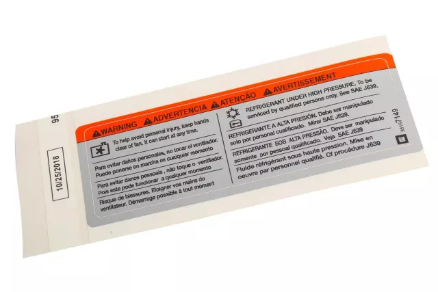 Fan Blade Warning Label