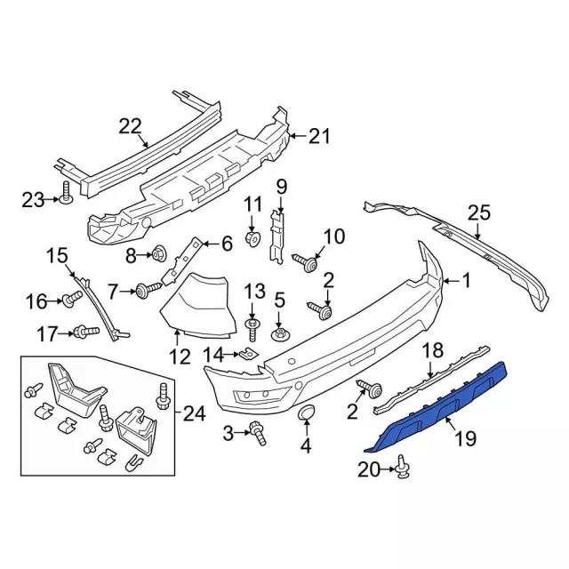GN1Z-17K835-H Bumper Cover Spacer Panel gn1z17k835h | Fairway Ford