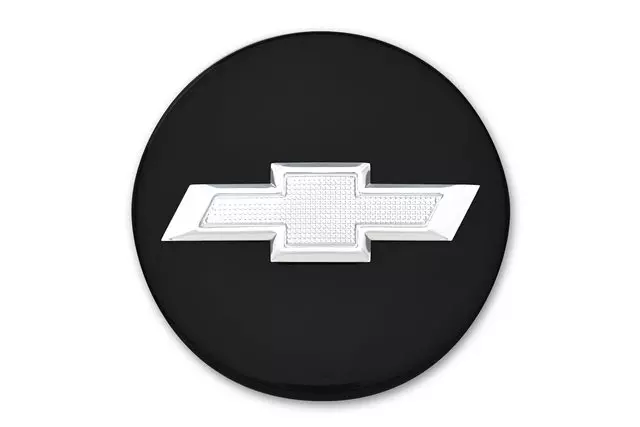 Button Style Center Cap in Black with Silver Bowtie Logo