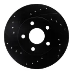 DFC Brake Rotor - Drilled and Slotted - Black
