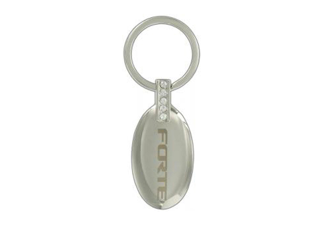 Key Chain - Oval Shape With 4 Clear Crystals
