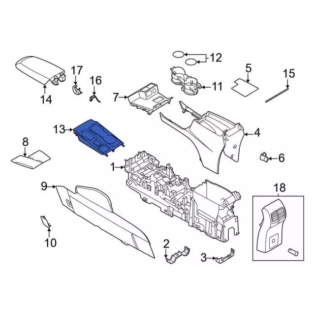 JX7Z-58044E50-DB - Console Trim Panel - 2020-2025 Ford Escape