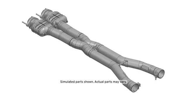 Intermediate Exhaust Pipe with 3-Way Catalytic Converter, Shield, Flange, Bolts, and Clamp