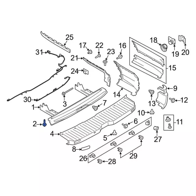 W505434-S439 - Lower Extension Bolt - 2003-2020 Ford | Eastgate