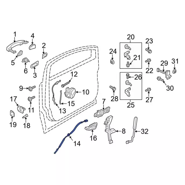 JJ5Z-17221A00-A - Door Latch Cable - 2013-2019 Ford Escape | Lasco