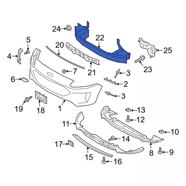 LX6Z-17757-Q - Impact Bar - 2020-2025 Ford | Eastgate Ford Parts