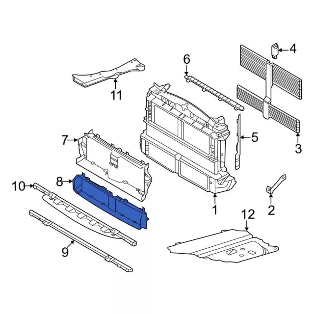 NZ6Z-8327-A - Radiator Support Air Deflector - 2022-2026 Ford