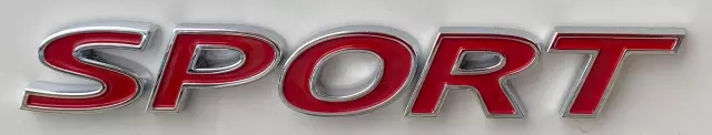 Red And Chrome Sport Emblem