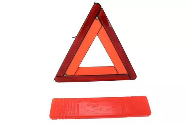 Reflective Warning Triangle in Bright Fluorescent Orange