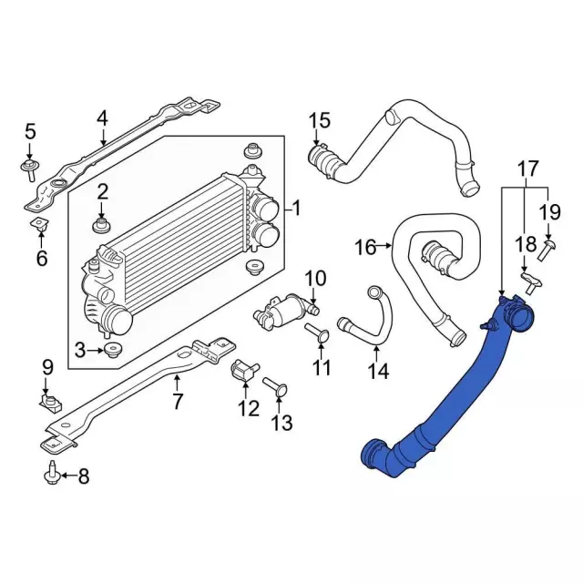 2017-2021 Ford Inter-Cooler Hose HL3Z-6F073-A | TascaParts.com