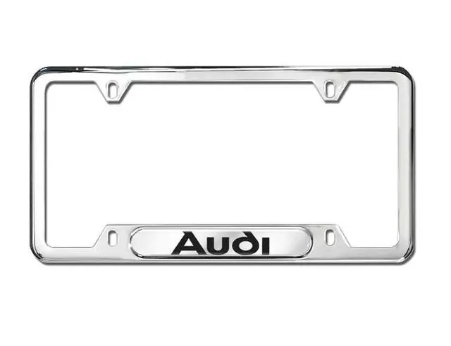 License Plate Frame With Audi Logo - Polished - Audi (ZAW-355-016)