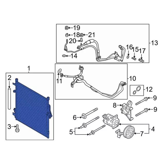MB3Z-19712-A - A/C Condenser 2021-2025 Ford Bronco | Ford Parts Direct