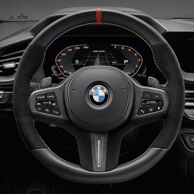 32302459670 - Interior: M Performance Steering Wheel Cover for BMW: 530i, 540i, 840i, M5, M550i xDrive, M8, X3, X4, X5, X6, X7 Image