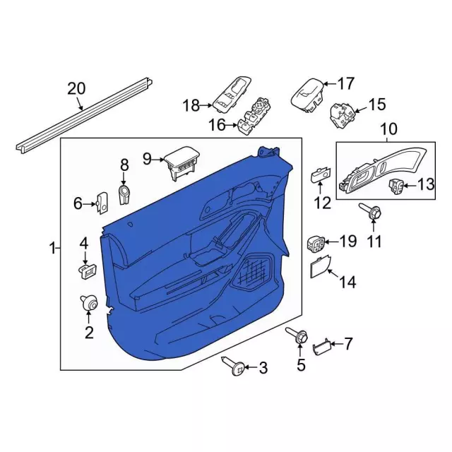 2013-2015 Ford Explorer Door Trim Panel - Driver's Side (LH) EB5Z