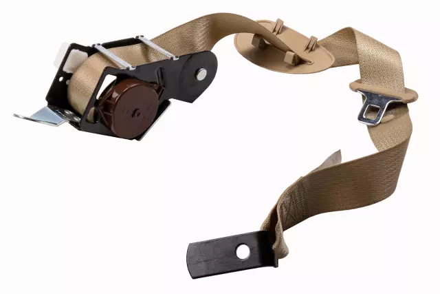 Light Cashmere Rear Passenger Side Seat Belt with Retractor