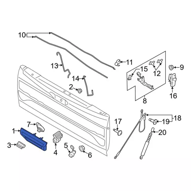 JL3Z-9943400-MAPTM - Tailgate Handle 2018-2020 Ford F-150 | Ford