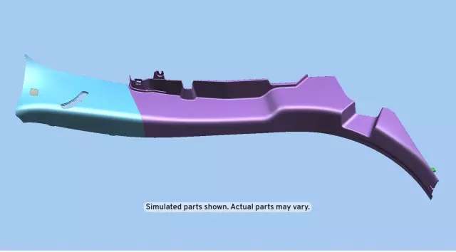 Light Ash Gray Passenger Side Body Lock Pillar Garnish Molding