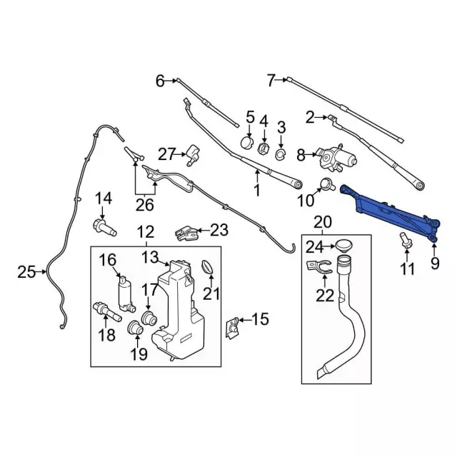 CK4Z-17566-B - Wiper Linkage - 2015-2026 Ford | Eastgate Ford Parts
