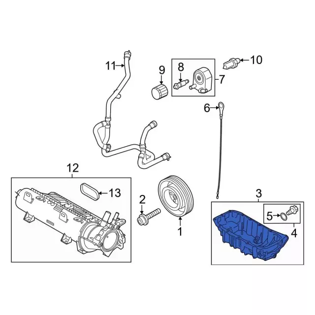 JX6Z-6675-C - Oil Pan 2020-2022 Ford | Ford Parts Direct
