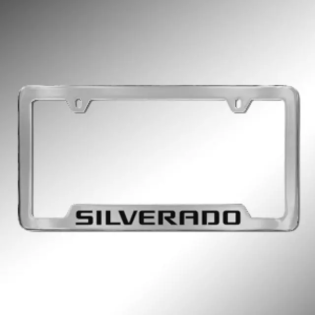 License Plate Frame, Silverado, Chrome