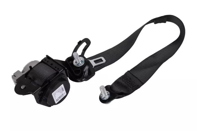 Black Rear Driver Side Seat Belt with Retractor