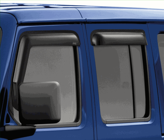 82215368AB Jeep Wrangler Gladiator Window Air Deflectors Tinted Mopar Auto Parts