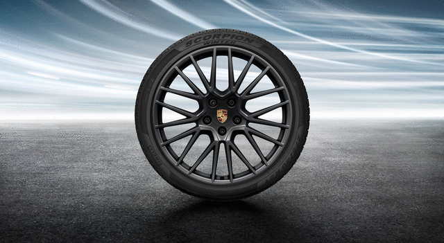 9YA Cayenne (2018) 21" RS Spyder Design Winter Wheel/Tire Set - Black (Pirelli) - Porsche (9Y0-044-610-S)