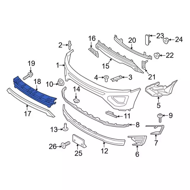 2018-2021 Ford Expedition Bumper Impact Absorber JL1Z-17C882-AB