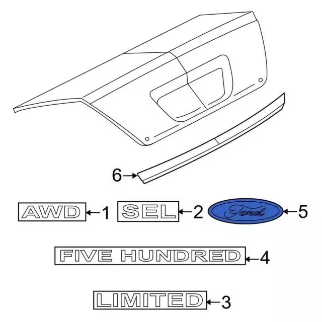 2005-2016 Ford Nameplate CJ5Z-9942528-H | OEM Parts Online