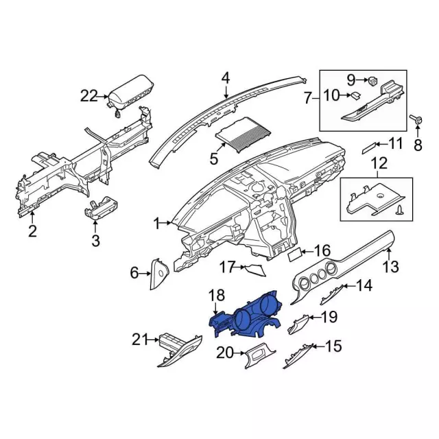 KR3Z-63044D70-DA - Cluster Bezel 2020-2022 Ford Mustang | Ford
