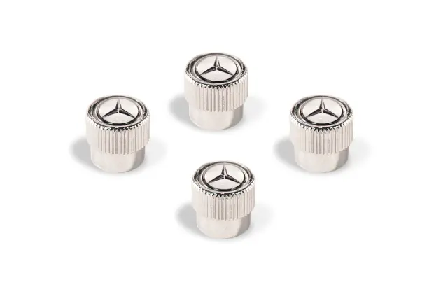 4Pcs Black Aluminum Valve Stem Caps For Mercedes-Benz A C E S Class AMG - Made In Germany