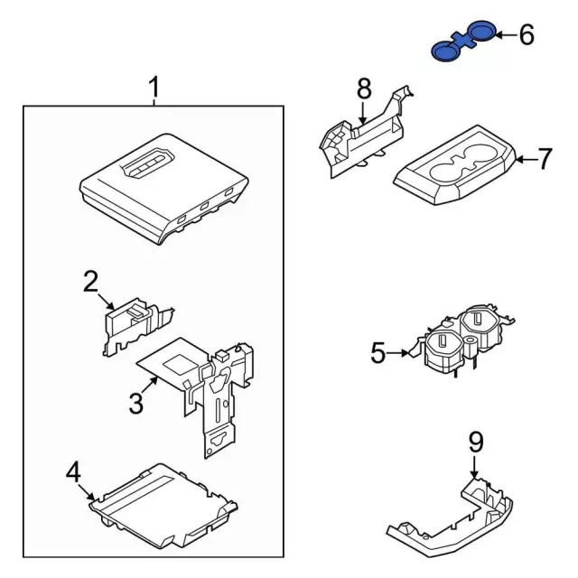 ML3Z-15045G34-HA - Cup Holder Insert - 2021-2025 Ford | Eastgate
