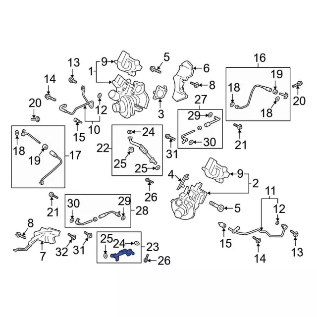 hl3z9t515a - Ford Turbocharger Oil Line | Levittown Ford Parts