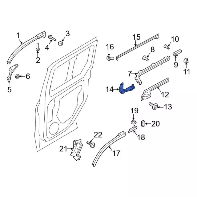 2014-2023 Ford Transit Connect Hinge - Passenger Side (RH) DT1Z