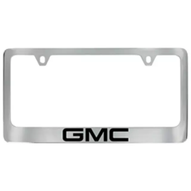 License Plate Frame, Wide Bottom, Chrome, Gmc