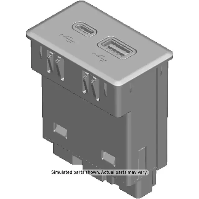 GM Genuine Parts Jet Black USB 2-Port Receptacle - OEM Replacement For Chevrolet, Buick, GMC, Cadillac