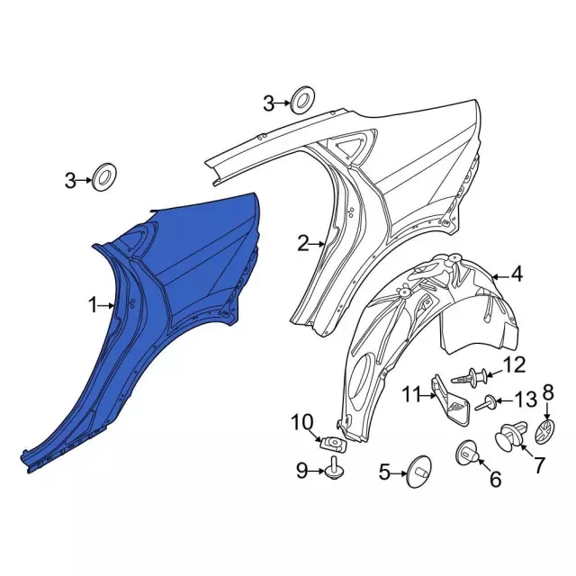 2021-2023 Ford Mustang Mach-E Quarter Panel LJ8Z-5827841-A | OEM 