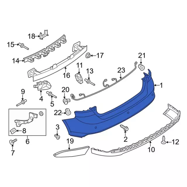 2015-2018 Ford Focus bumper cover - rear, outer F1EZ17906DAPTM