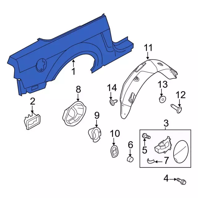 AR3Z-7627841-A - Quarter Panel 2010-2014 Ford Mustang | Ford Parts