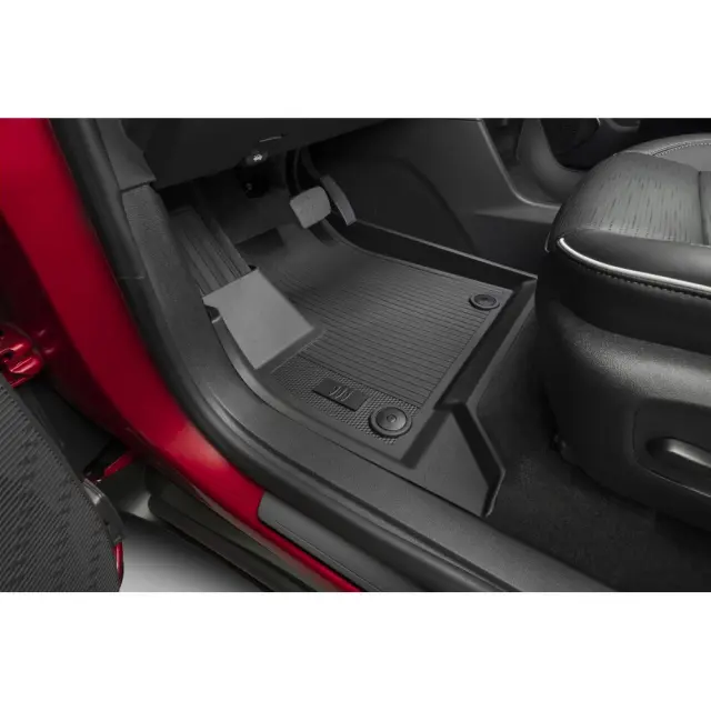 Genuine GM Front Floor Mats For 2012-2017 Buick Enclave – Cocoa, All-Weather Rubber (Pair)