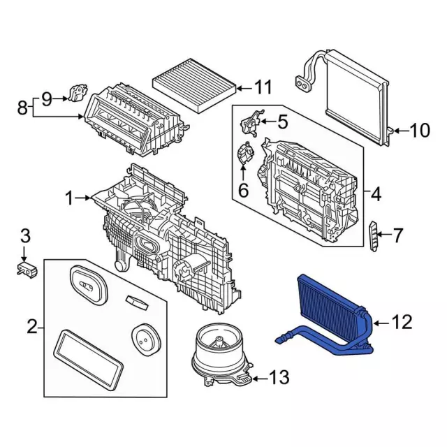 新品タグ付き Diagram ファーケープ 2021-2026 Ford Heater Core JX6Z-18476-C | OEM Parts Online