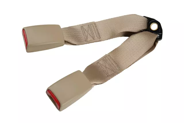 Light Cashmere Rear Driver Side Center Seat Belt with Buckle